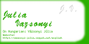 julia vazsonyi business card